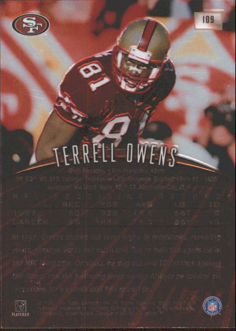 1998 Finest No-Protectors #109 Terrell Owens back image