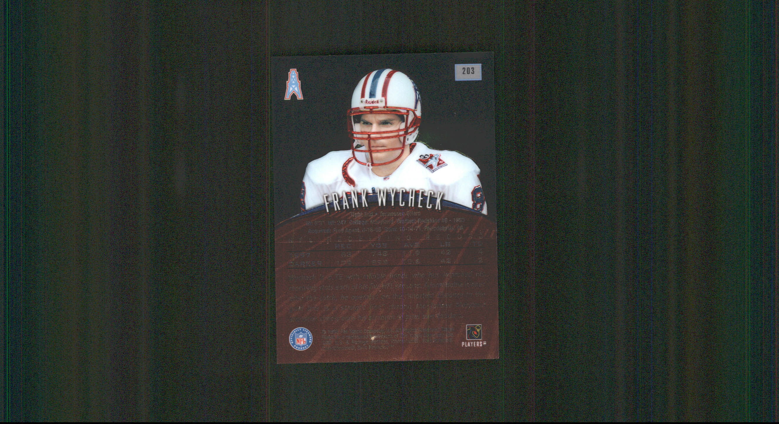 1998 Finest No-Protectors #203 Frank Wycheck back image