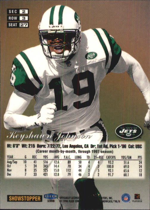 1998 Flair Showcase (Fleer) Football "Row 3" Main Set Base Cards - Picture 35 of 97