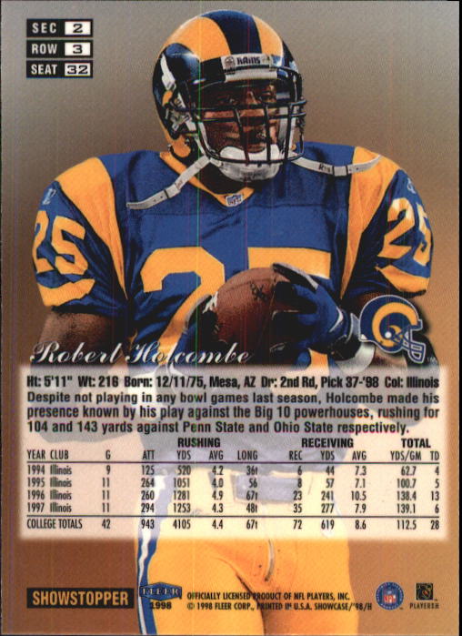1998 Flair Showcase (Fleer) Football "Row 3" Main Set Base Cards - Picture 41 of 97