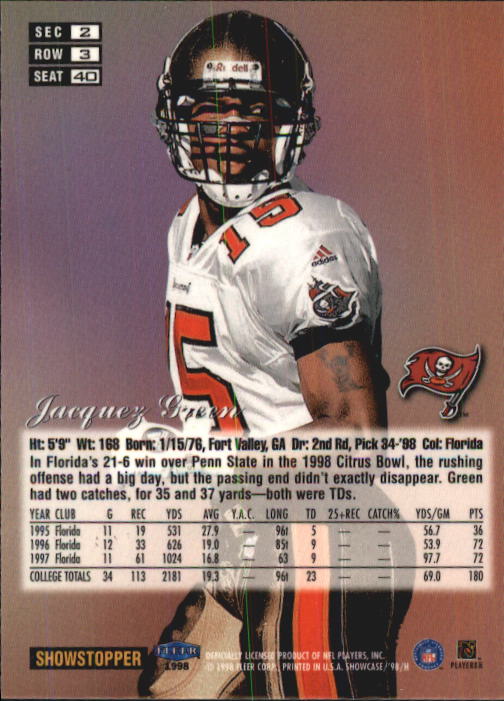 1998 Flair Showcase (Fleer) Football "Row 3" Main Set Base Cards - Picture 57 of 97