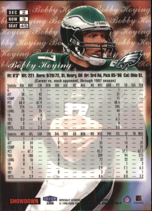 1998 Flair Showcase (Fleer) Football "Row 3" Main Set Base Cards - Picture 63 of 97