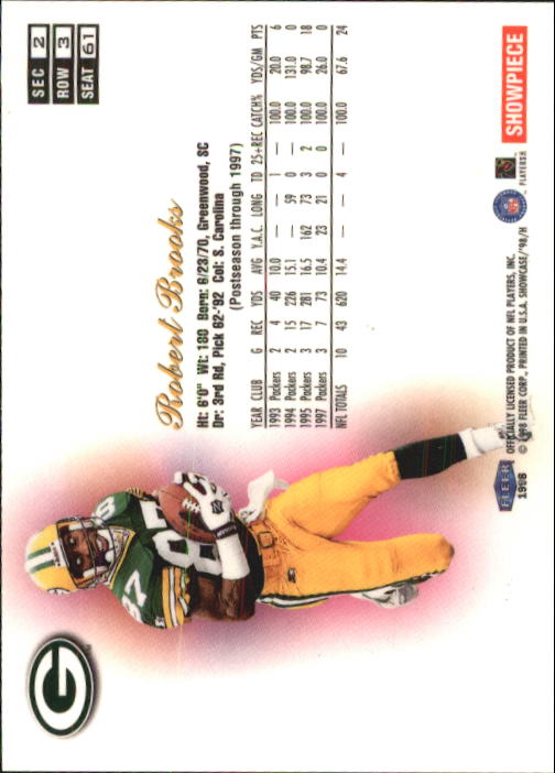 1998 Flair Showcase (Fleer) Football "Row 3" Main Set Base Cards - Picture 83 of 97