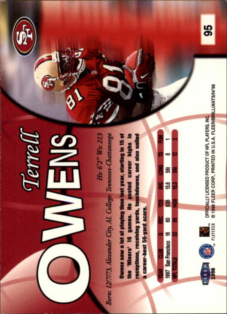 1998 Fleer Brilliants #95 Terrell Owens back image