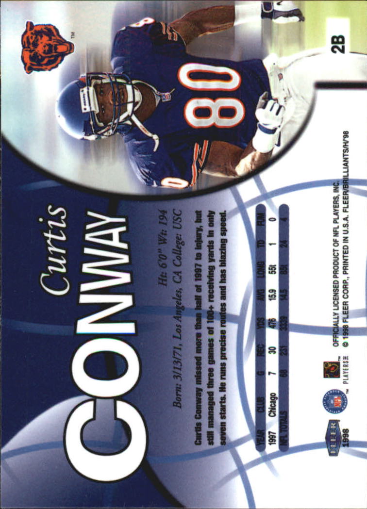 Tarjetas paralelas ""azules y doradas"" de fútbol americano Fleer Brilliants 1998 - Imagen 5 de 35