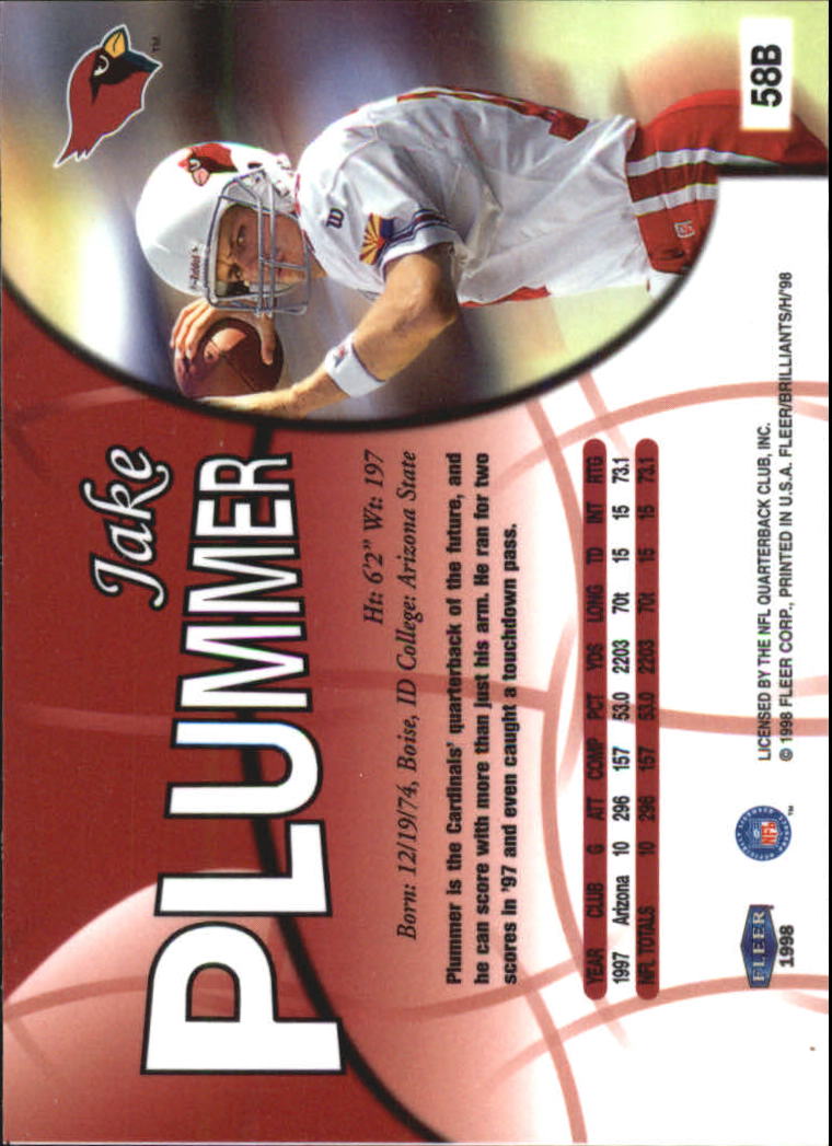 Tarjetas paralelas ""azules y doradas"" de fútbol americano Fleer Brilliants 1998 - Imagen 17 de 35