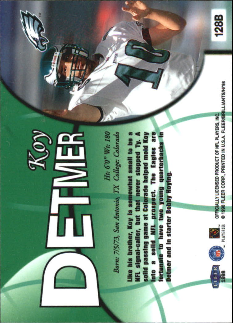Tarjetas paralelas ""azules y doradas"" de fútbol americano Fleer Brilliants 1998 - Imagen 21 de 35