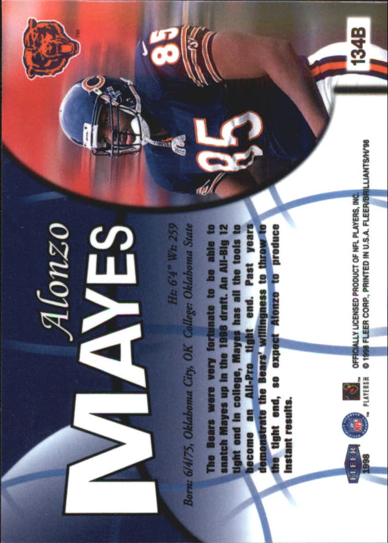 Tarjetas paralelas ""azules y doradas"" de fútbol americano Fleer Brilliants 1998 - Imagen 23 de 35