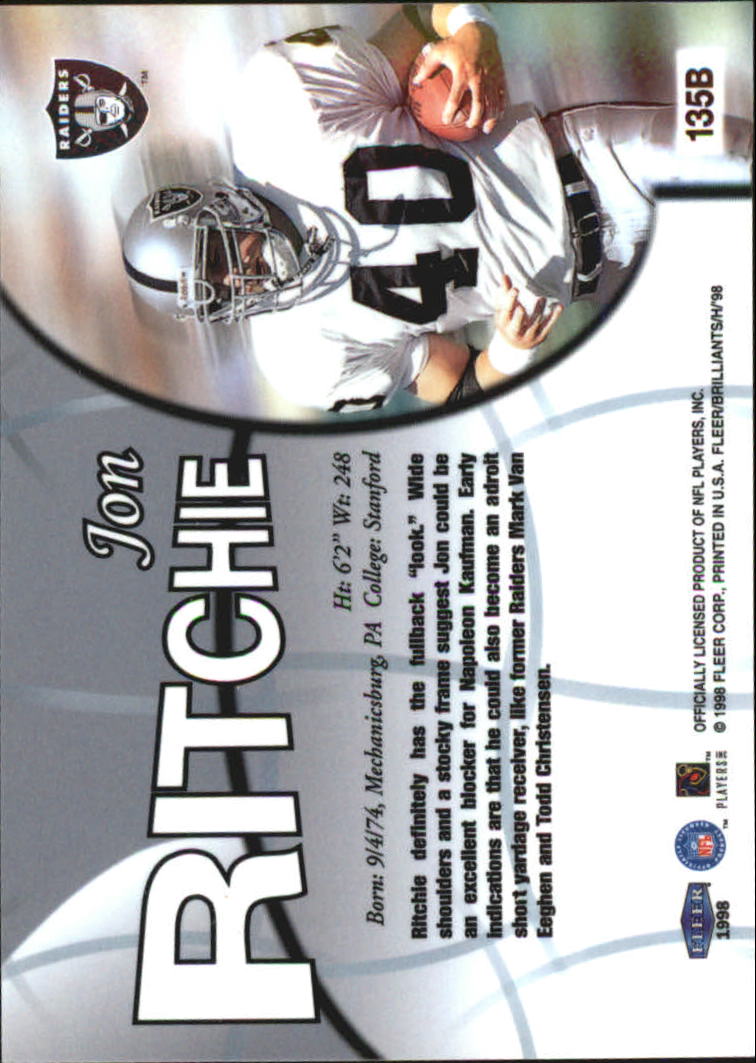 Tarjetas paralelas ""azules y doradas"" de fútbol americano Fleer Brilliants 1998 - Imagen 25 de 35