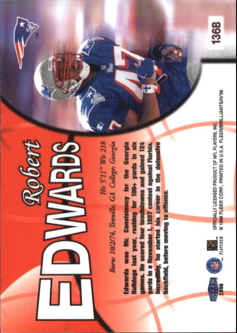 Tarjetas paralelas ""azules y doradas"" de fútbol americano Fleer Brilliants 1998 - Imagen 27 de 35