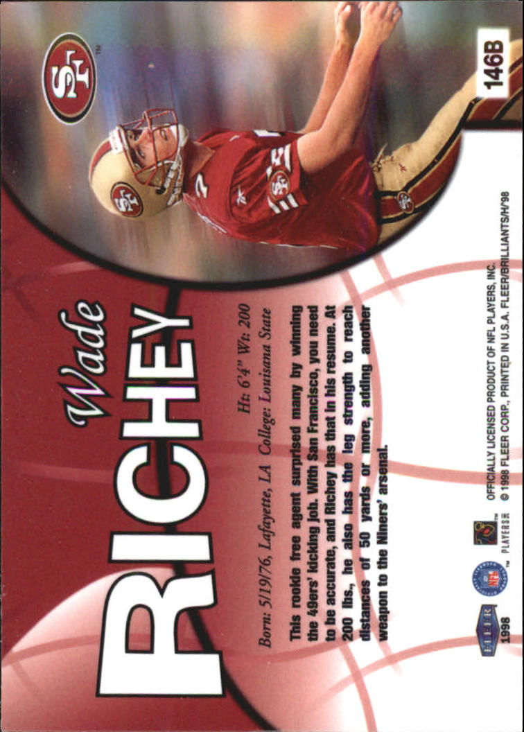 Tarjetas paralelas ""azules y doradas"" de fútbol americano Fleer Brilliants 1998 - Imagen 33 de 35