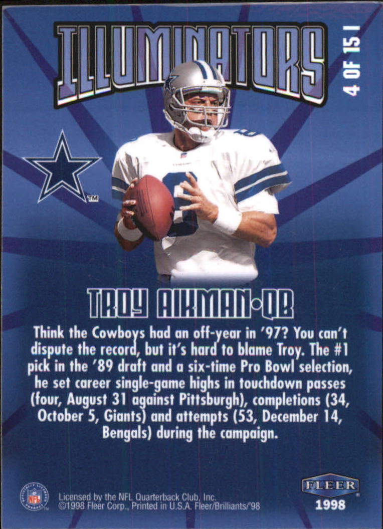 1998 Fleer Brilliants Football "Insert" Cards - Picture 9 of 19