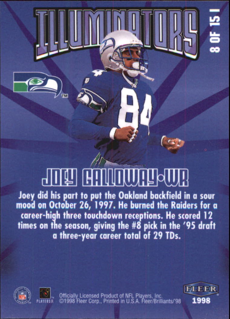 1998 Fleer Brilliants Football "Insert" Cards - Picture 15 of 19