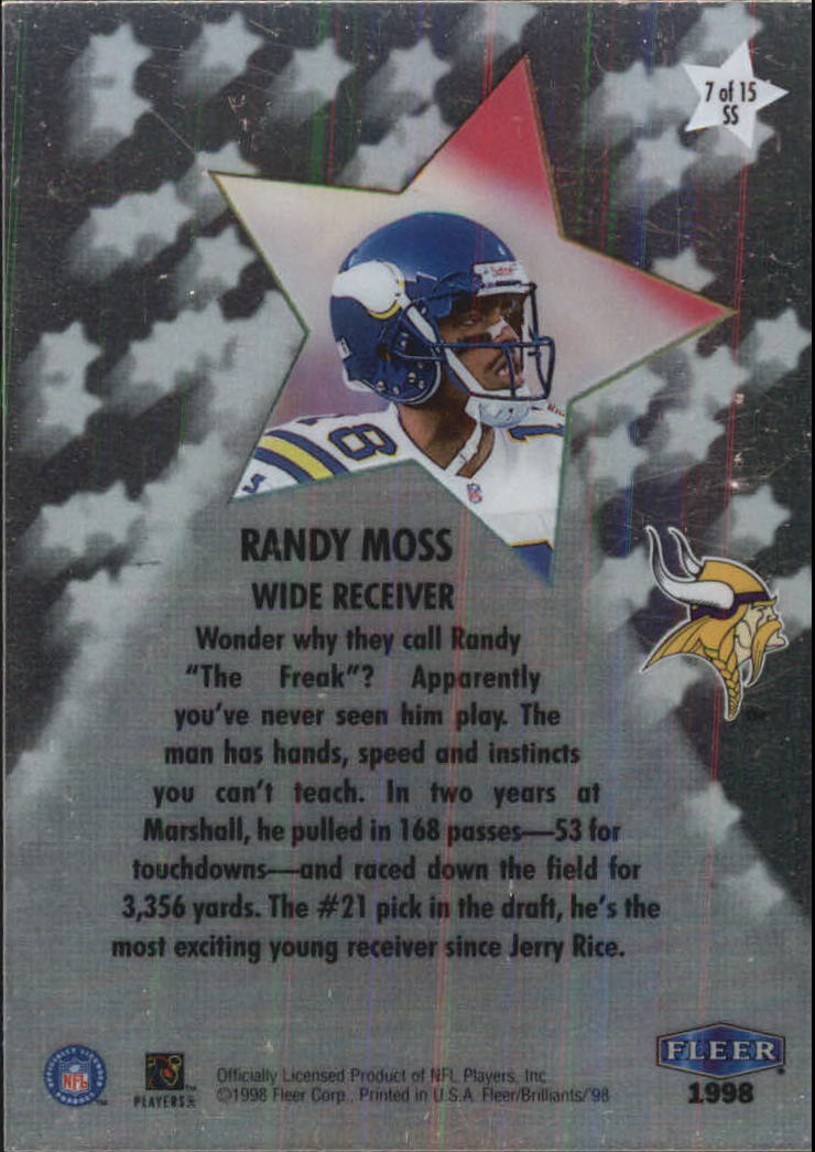 1998 Fleer Brilliants Shining Stars #7 Randy Moss back image