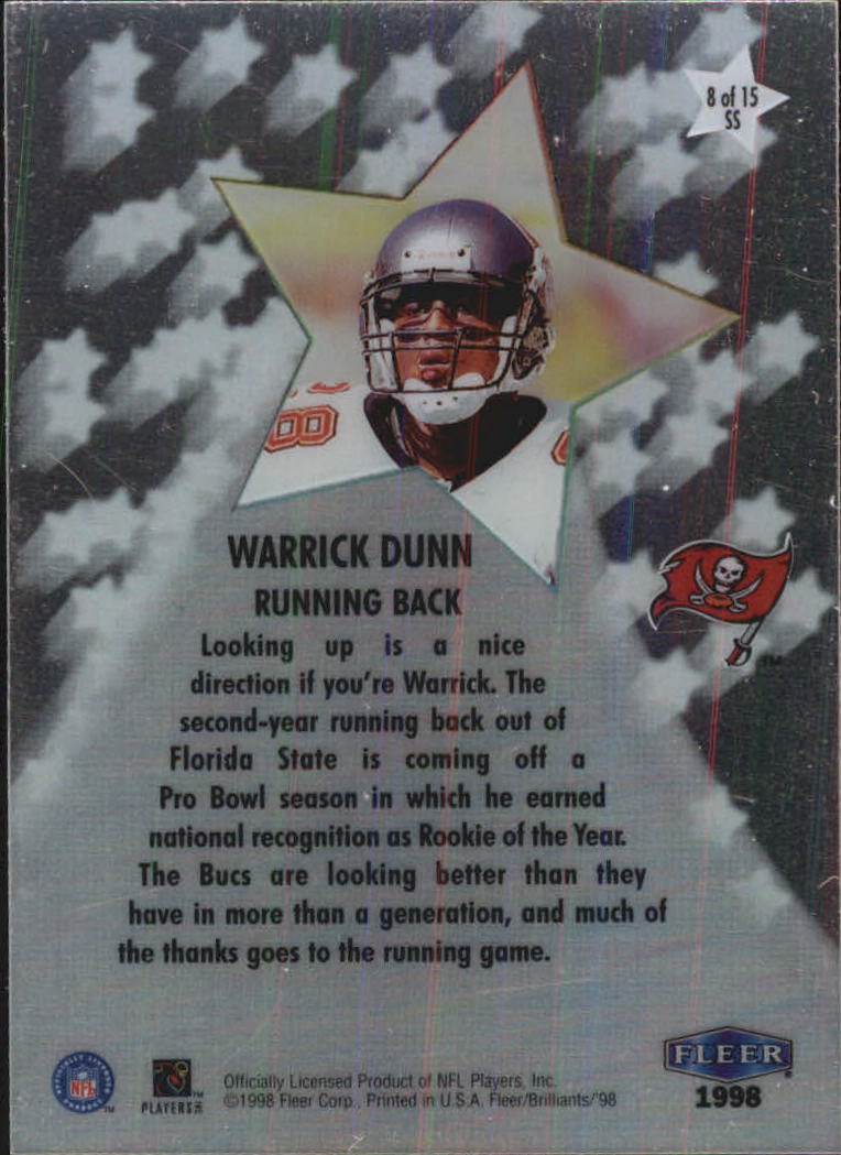 1998 Fleer Brilliants Shining Stars #8 Warrick Dunn back image