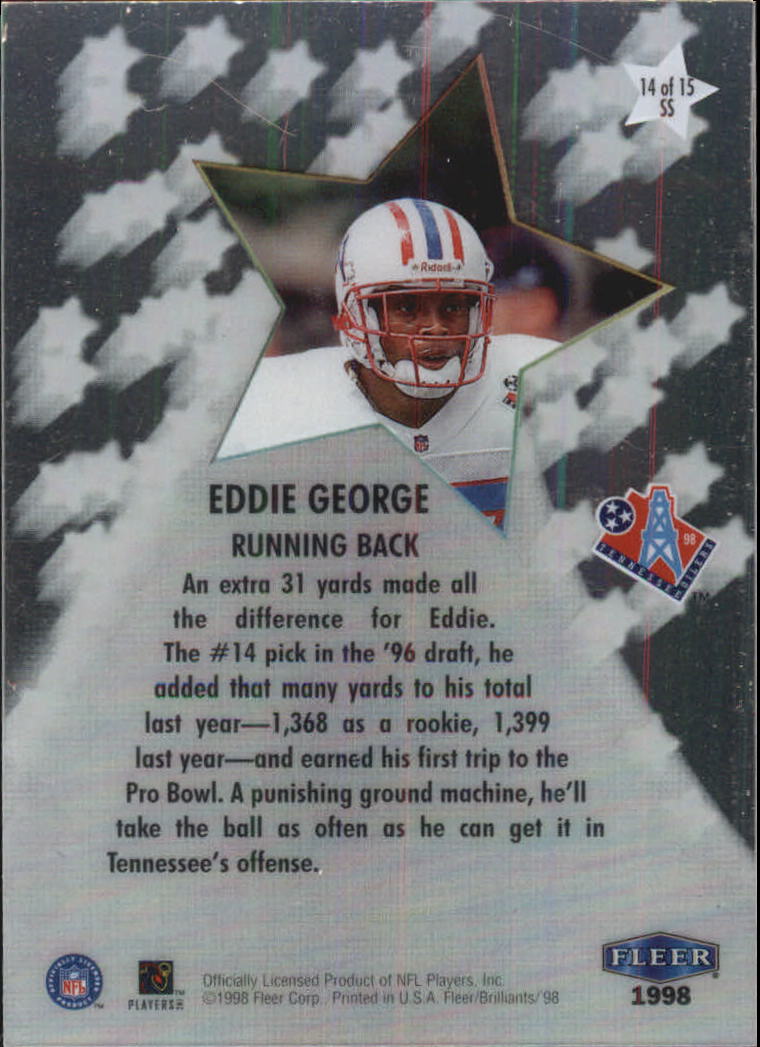 1998 Fleer Brilliants Shining Stars #14 Eddie George back image