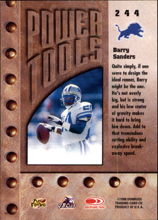 1998 Leaf Rookies and Stars #244 Barry Sanders PT back image
