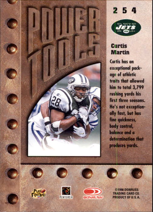 1998 Leaf Rookies and Stars #254 Curtis Martin PT back image