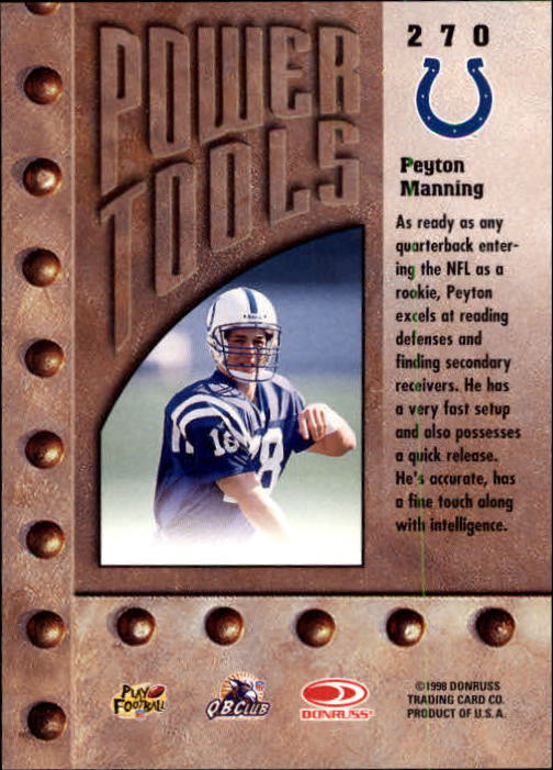 1998 Leaf Rookies and Stars #270 Peyton Manning PT back image