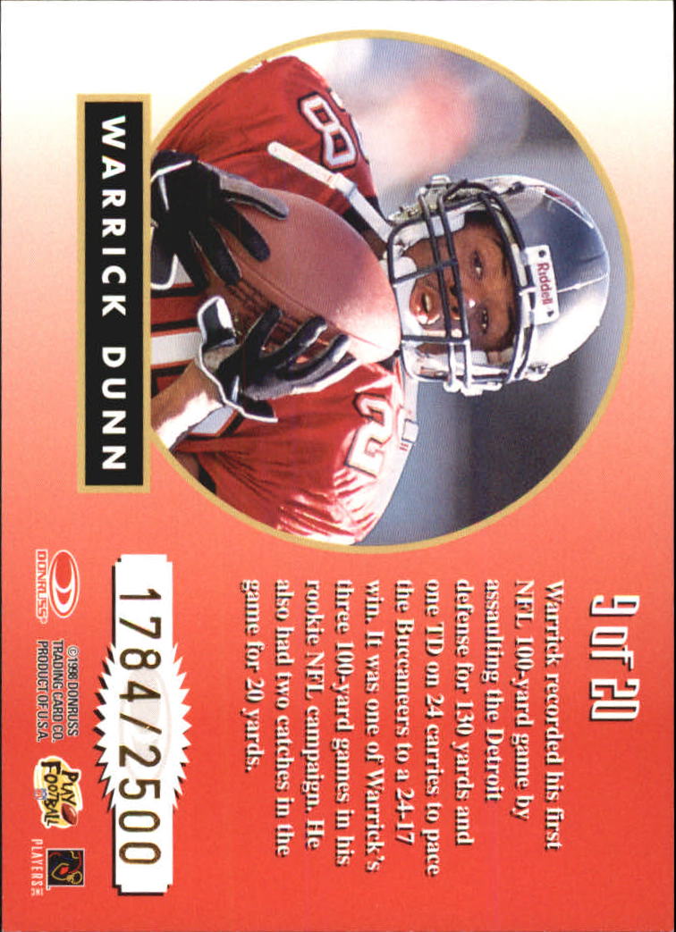1998 Leaf Rookies and Stars Greatest Hits #9 Warrick Dunn back image