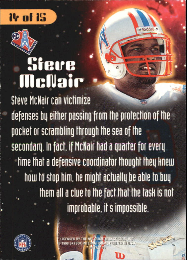 1998 Metal Universe Planet Football #14 Steve McNair back image