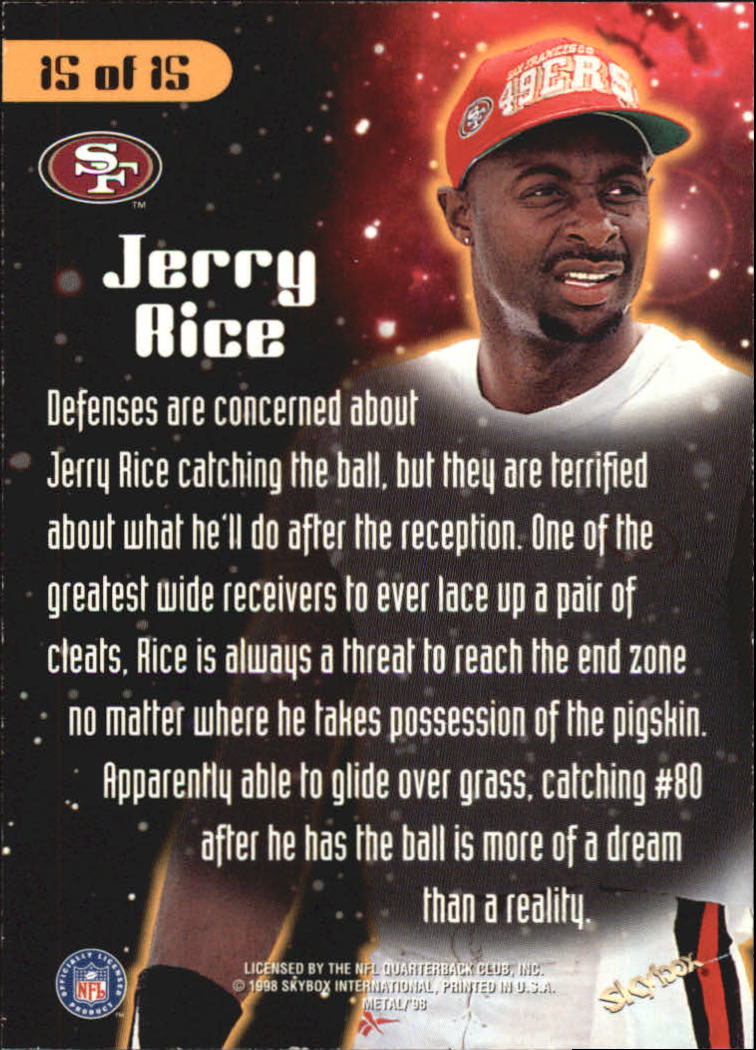 1998 Metal Universe Planet Football #15 Jerry Rice back image