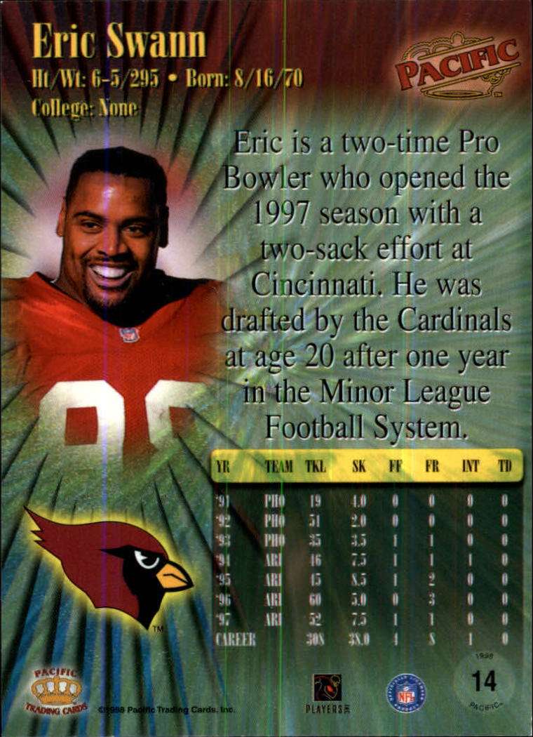 1998 Pacific #14 Eric Swann back image