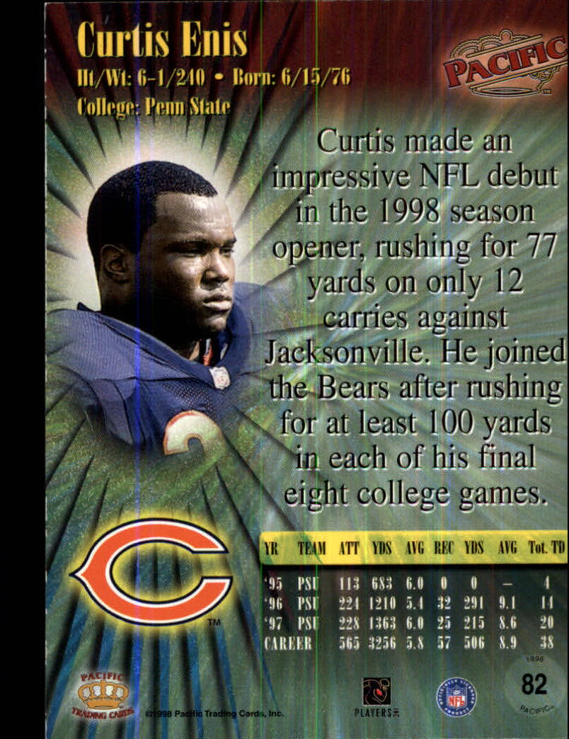 1998 Pacific #82 Curtis Enis RC back image