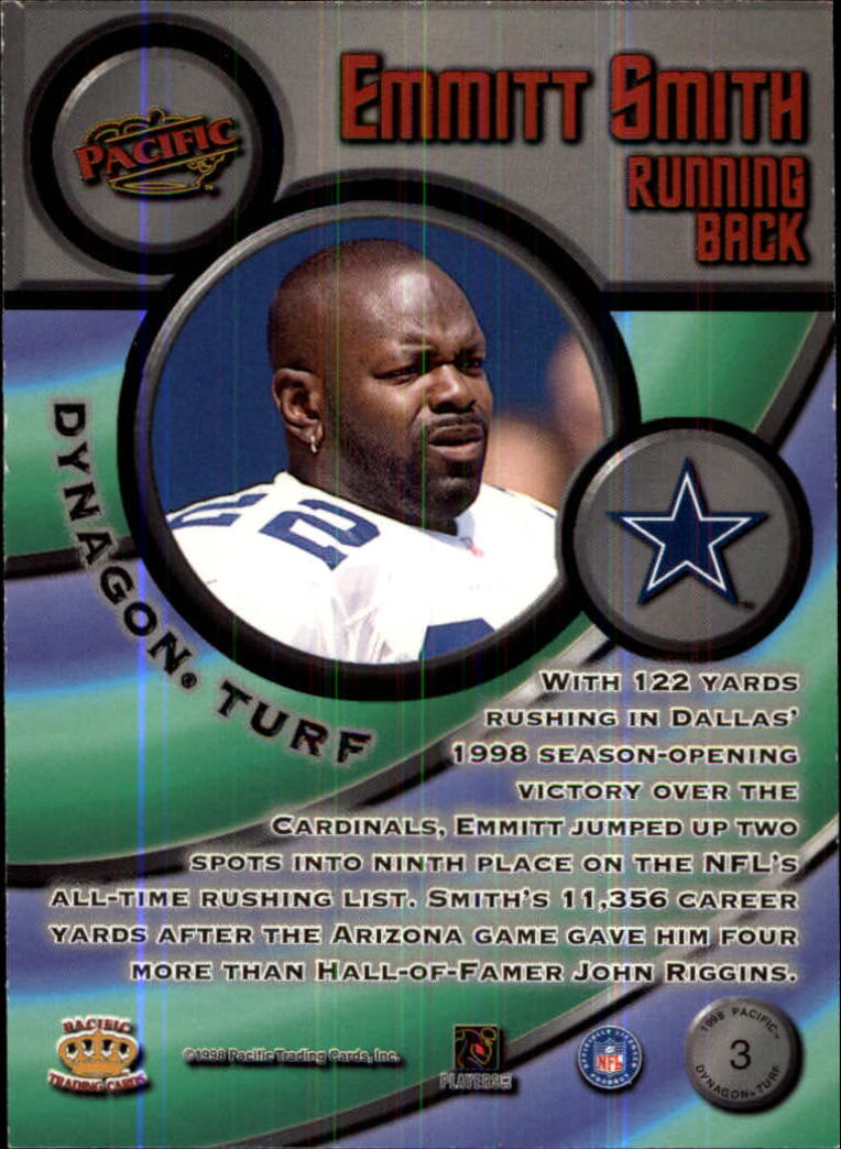 1998 Pacific Dynagon Turf #3 Emmitt Smith back image
