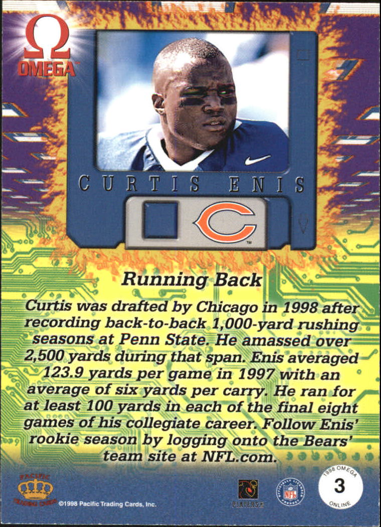 1998 Pacific Omega Online #3 Curtis Enis back image