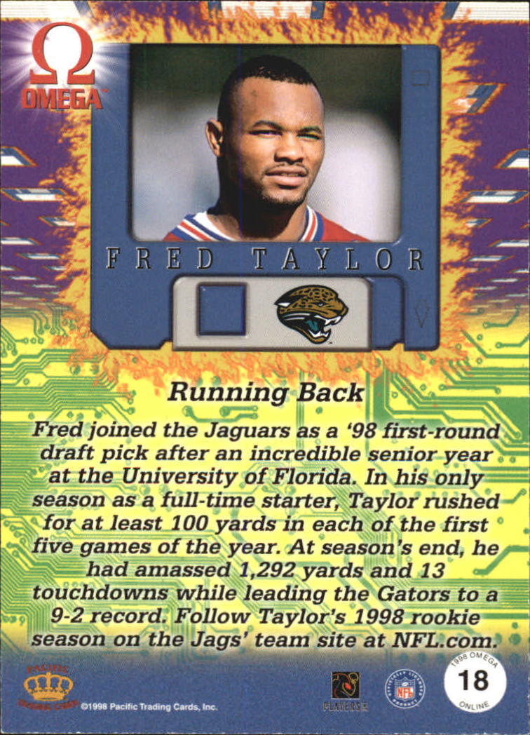 1998 Pacific Omega Online #18 Fred Taylor back image