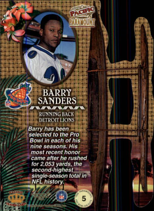 1998 Paramount Pro Bowl Die Cuts #5 Barry Sanders back image