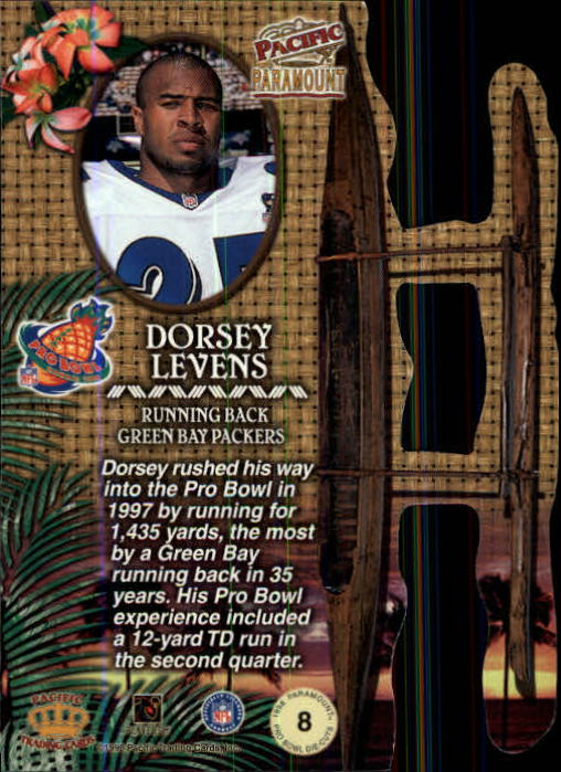 1998 Paramount Pro Bowl Die Cuts #8 Dorsey Levens back image