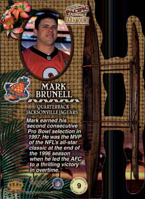 1998 Paramount Pro Bowl Die Cuts #9 Mark Brunell back image