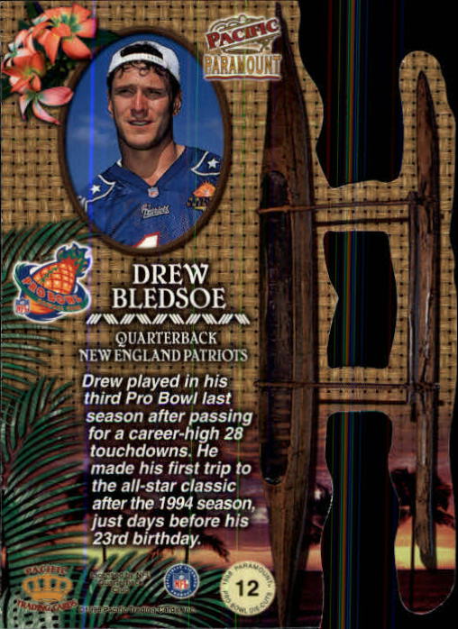 1998 Paramount Pro Bowl Die Cuts #12 Drew Bledsoe back image