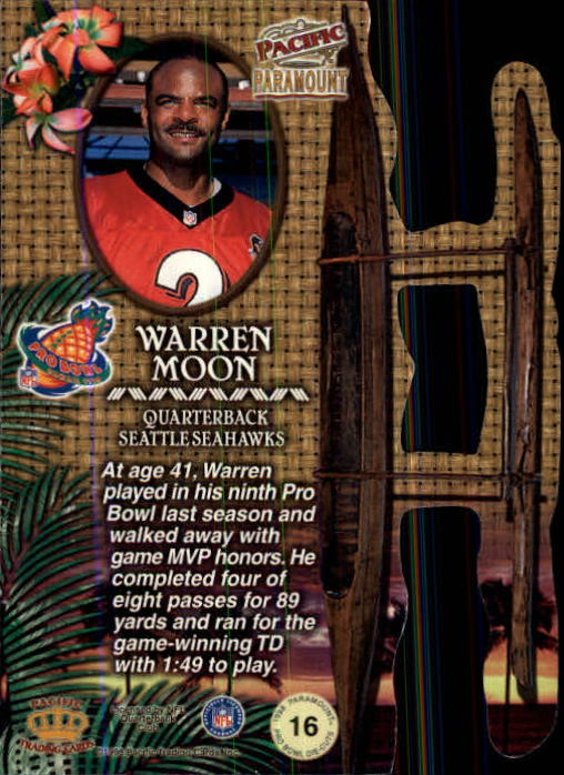 1998 Paramount Pro Bowl Die Cuts #16 Warren Moon back image