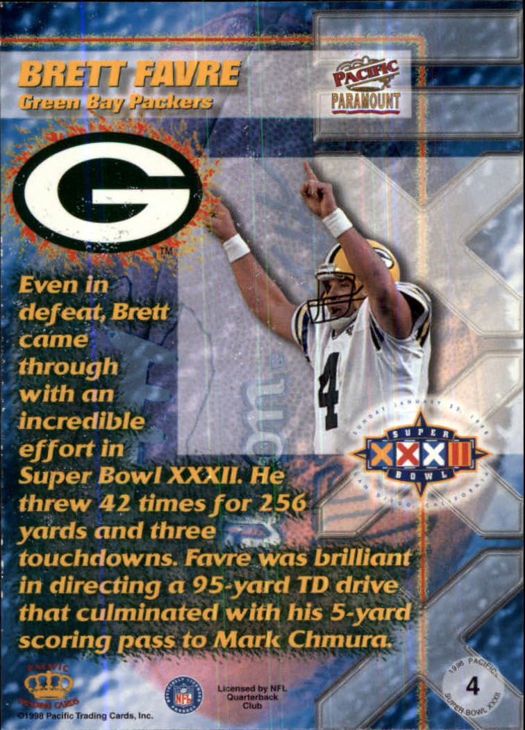 1998 Paramount Super Bowl XXXII #4 Brett Favre back image
