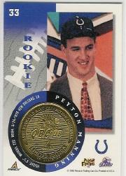 1998 Pinnacle Mint Coins Brass #33 Peyton Manning back image
