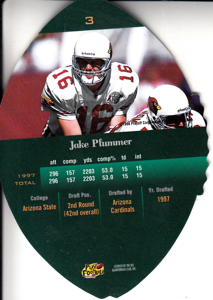 1998 Playoff Contenders Leather #3 Jake Plummer back image