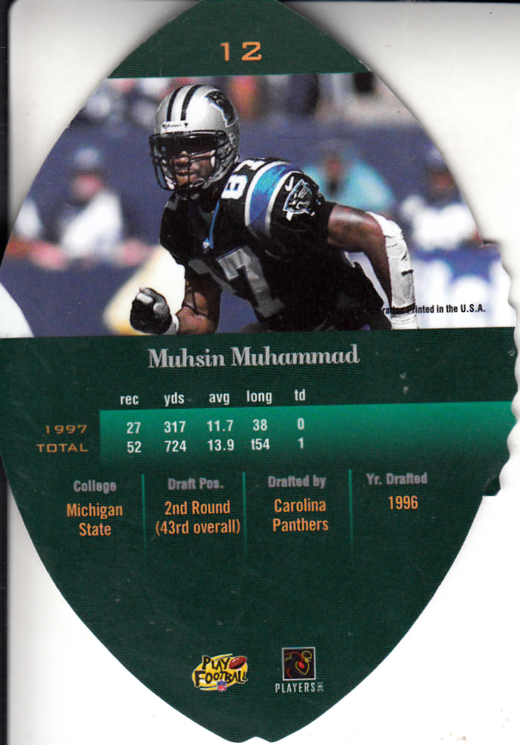 1998 Playoff Contenders Leather #12 Muhsin Muhammad back image