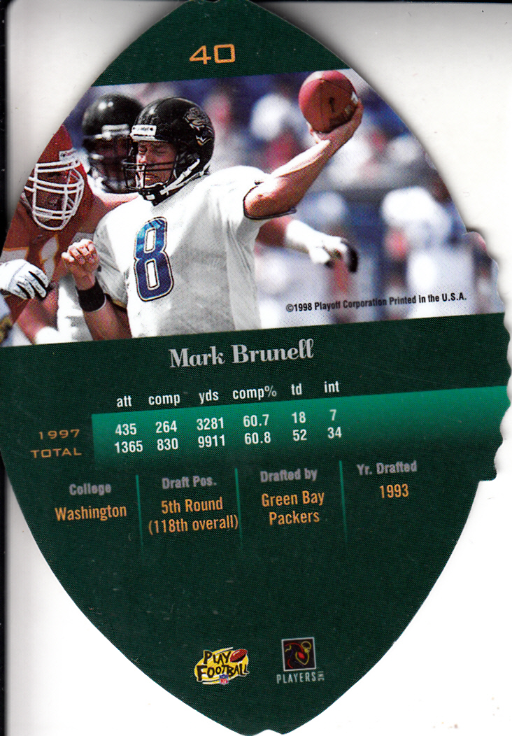 1998 Playoff Contenders Leather #40 Mark Brunell back image