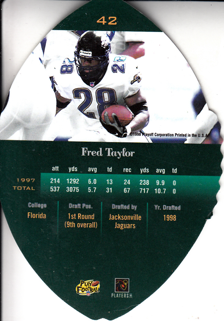 1998 Playoff Contenders Leather #42 Fred Taylor back image