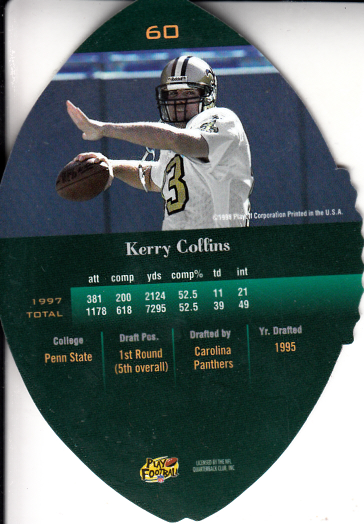 1998 Playoff Contenders Leather #60 Kerry Collins back image