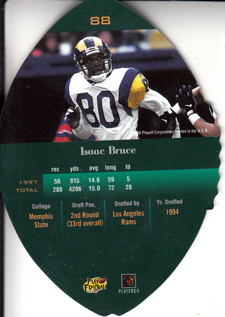 1998 Playoff Contenders Leather #88 Isaac Bruce back image