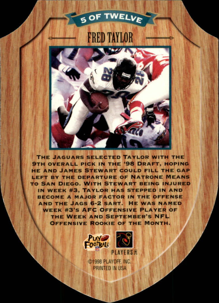 1998 Playoff Contenders Rookie of the Year #5 Fred Taylor back image
