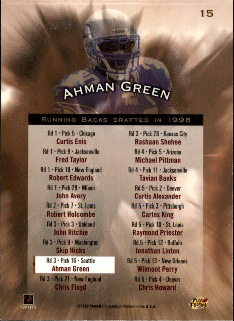 1998 Playoff Contenders Rookie Stallions #15 Ahman Green back image