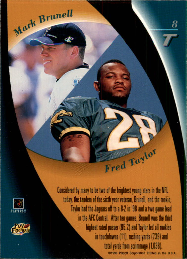 1998 Playoff Contenders Touchdown Tandems #8 M.Brunell/F.Taylor back image