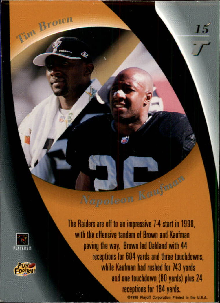 1998 Playoff Contenders Touchdown Tandems #15 T.Brown/N.Kaufman back image