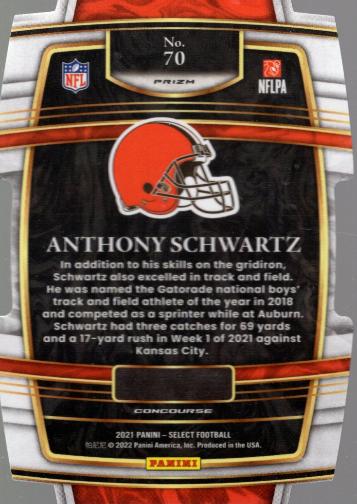 2021 Select Prizm Black and Gold Die Cut #70 Anthony Schwartz