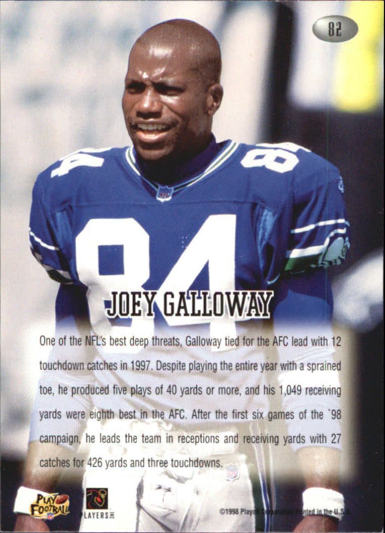 1998 Playoff Momentum Retail #82 Joey Galloway back image